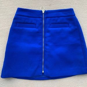 Blue zip-up skirt